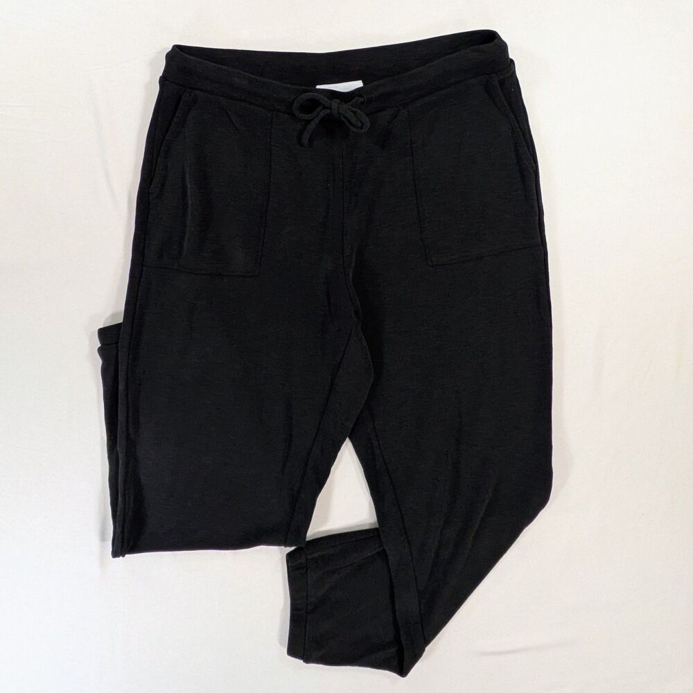 J. Jill Pure Pants Women's Sand Washed Soft Woven Tapered Tencel Modal Med Black